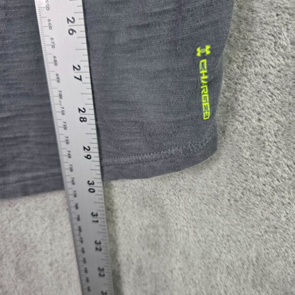 Mens Project Rock Under Armour Grey Hoodie Shirt Loose Fit Short Sleeve Size XL - Picture 7 of 8